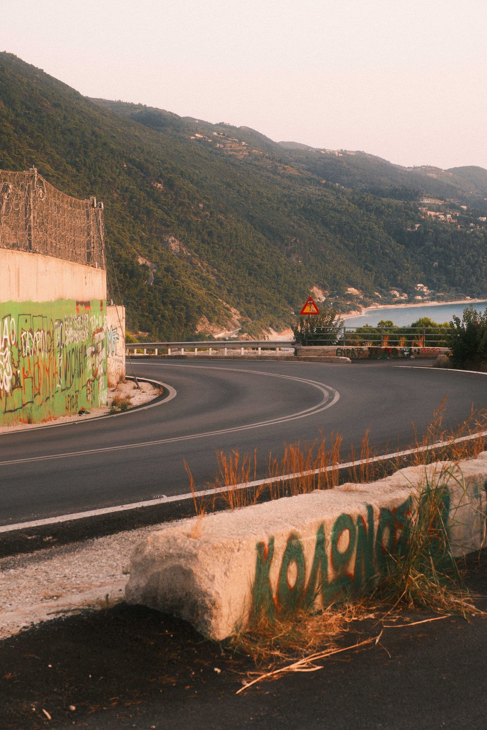 A coastal road along the Bay of Kotor, Montenegro